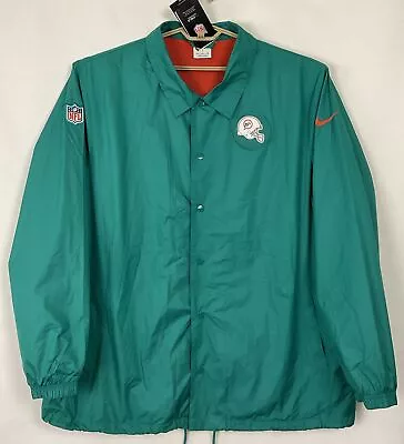 Nike Miami Dolphins NWT NFL Apparel On Field Mens Lined Jacket 3XL Aqua Poly New • $45