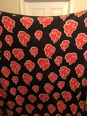 $20 • Buy Naruto Shippuden Akatsuki Red Cloud Symbols Black Throw Blanket 75 In X 60 In