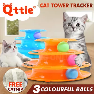 $14.97 • Buy Funny Cat Toy Pet Toys Plastic Tower Interactive Track Ball Playing Game 3Levels