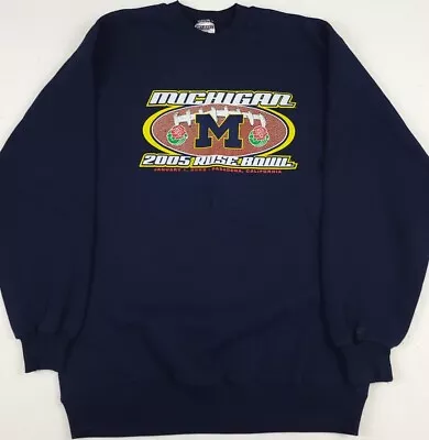 Vintage 2005 University Michigan Wolverines Rose Bowl Sweatshirt Football Vtg • $27.99