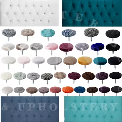 Covered Nail Back Buttons Upholstery Fabric Headboards Sofas Buttons 30L/18 Mm. • £4.99