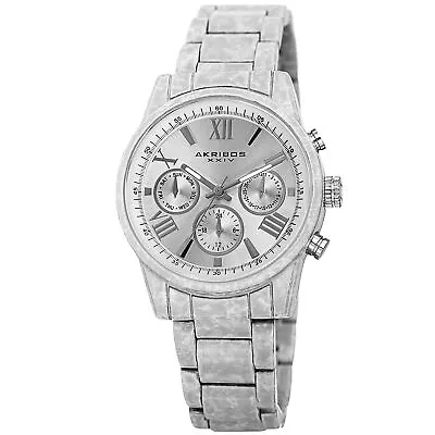 Women's Akribos XXIV AK929WT 24 Hour Indicator Marble Design Bracelet Watch • $61.23