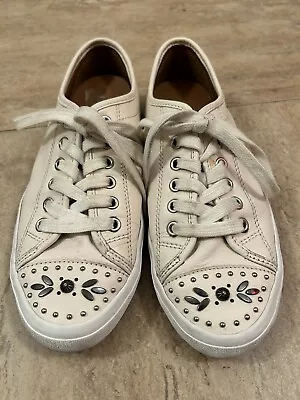 Coach Elle Sneakers Bling Toes Creme Size 8B US 38.0 EUR • $33.44