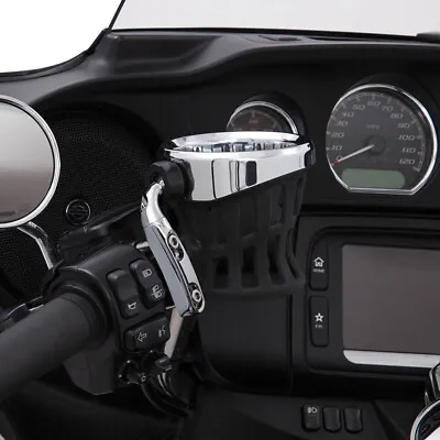 Motorcycle Handlebar Cup Holder Drink W/ Mesh Basket Mount For Harley Touring • $15.18