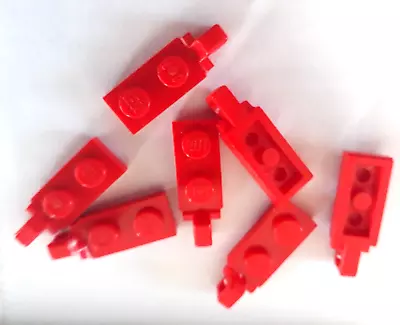 LEGO Red Hinge Plate 1 X 2 Locking With 1 Finger On End With Bottom Groove 7x • $3.90