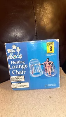 Vintage NOS 2001 Sun & Shade Inflatable Floating Lounge Chair Adult New Open Box • $59.82