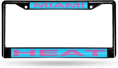 Miami Heat City Lights Design Black Metal License Plate Frame Tag Cover... • $28.79