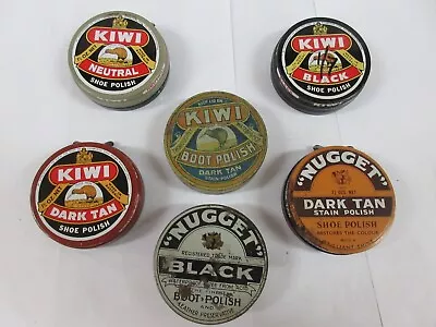 Vintage Group Of Six  Kiwi / Nugget Shoe / Boot Polish Tins • $35