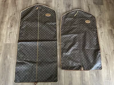 Louis Vuitton Garment Bags Set Large And Small Monogram Canvas Luggage Vintage • $1600