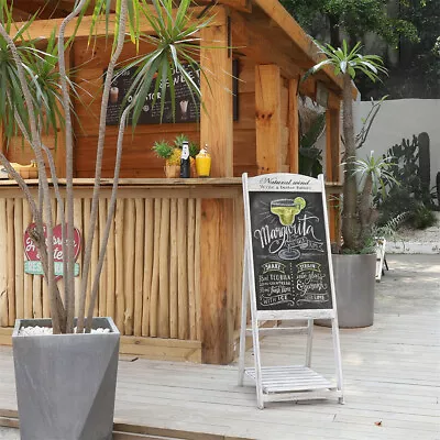 £34.95 • Buy Vintage Wooden A Board/Pavement Sign/Menu/Board Chalkboard Wedding Xmas 110x41cm