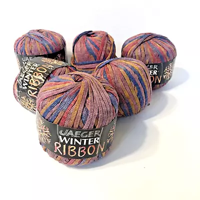 Lot Of 5+ Jaeger Winter Ribbon 70% Wool Balls Yarn 50g Color 747 Jewel Tones • $27.99
