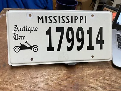 License Plate Tag Vintage Mississippi 179914 Antique Car Flat Plate • $9.25