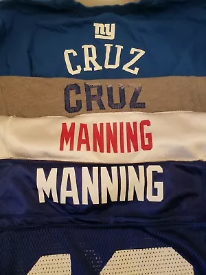 Victor Cruz Eli Manning NY GIANTS JERSEY T-Shirt LOT OF 4 YOUTH LARGE  • $29.99