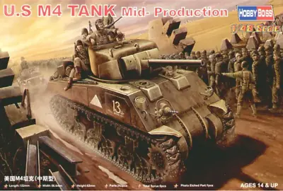 Hobbyboss 1/48 US M4A1 Mid Production Version Sherman Tank Model Kit • £19.50