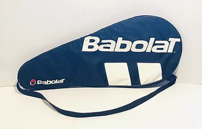 Babolat Tennis Racket Cover Case Bag Black White Zippered W/ Strap Handle Euc • $14.99