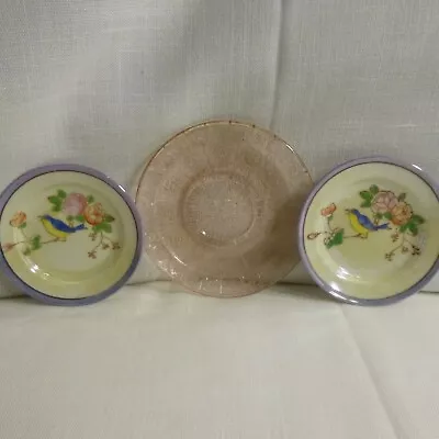 Vintage Children's Dishes -8 Pieces Of Various Material (see Description) EVC • $39.99