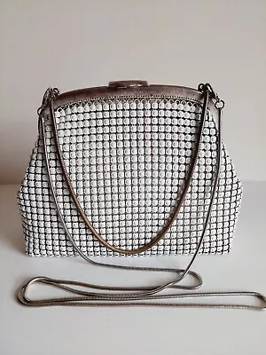 Vintage Oroton White Metal Mesh Handbag With Double Strap • $40