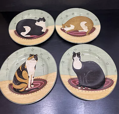 Sakura Cat Collection Plates Multi Motif 8.25” Artist Warren Kimble Set Of 4 • $29.99