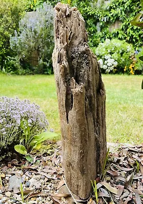 £48 • Buy V LARGE DRIFTWOOD Sculpture Sea Carved Gravel Garden Barnacles Art Ornament Log