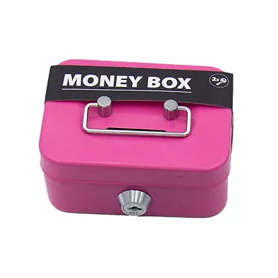 Small Lock Box Metal Cash Box W/ Key Mini Safe Lock Box Steel Stash Box • $15.30