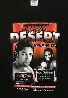 Lg Original New Boxing Fight Oscar De La Hoya  Floyd Mayweather T-Shirt Black • $29.99