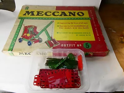 £21.45 • Buy Vintage Meccano Outfit No. 5, Boxed Plus Extra Pieces