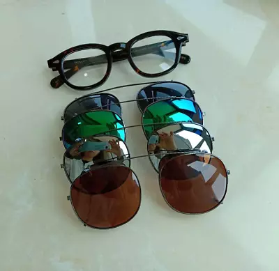 $38.99 • Buy 80s Retro Clip Ons! POLARIZED For Moscot Eyeglass Fit On Frame Model Johnny Depp
