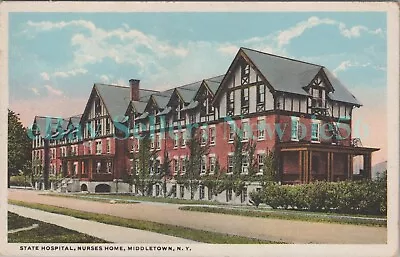 Middletown NY - NURSES HOME AT STATE HOSPITAL - Postcard Insane Asylum • $10