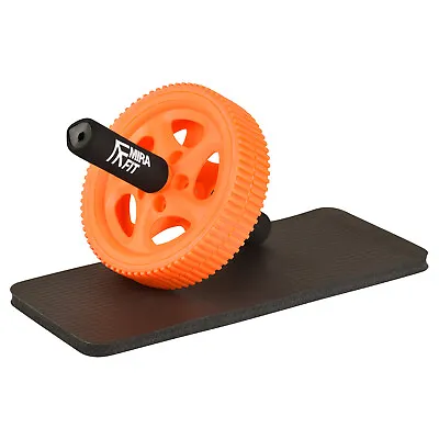 Mirafit Orange Ab Exercise Power Roller Abs Wheel & Pad Gym Core Stomach Muscles • £11.99