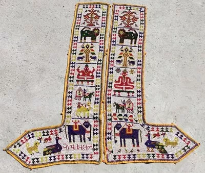 45  X 10  Vintage Beaded Embroidery Rabari Ethnic Door Wall Tribal Hanging • $32