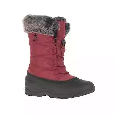 KAMIK MOMENTUM-3 Snow Seam-Sealed Waterproof Plush Faux-Fur Collar Boots RED • $89.99