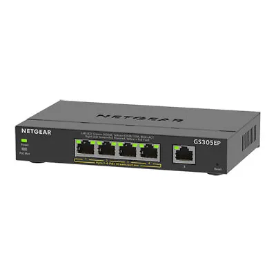 5-Port NETGEAR GS305EP Gigabit Ethernet Plus Desktop Switch With 4-Port PoE+ B • £89.46