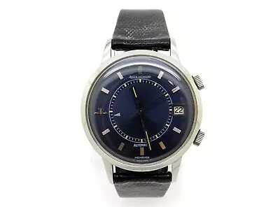 Jaeger LeCoultre Memovox 37mm Alarm Navy Blue Dial Date Alarm Watch 875 • $8500