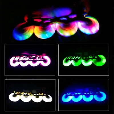 LED Speed Skate Flashing Wheel 6/8 Pieces 90mm 100mm 110mm Skating Light Wheels • $80.59