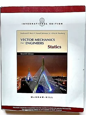 Vector Mechanics For Engineers Statics 7th Edition By F. P. Beer &... 2004 • $3.92