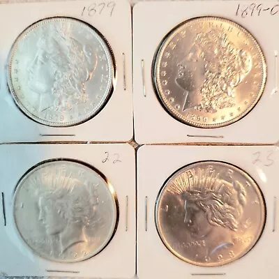 Bu Morgan & Peace Dollar Lot - 4 Coins - 1879/1899-o/1922/1923 - Lot 103 • $143.50