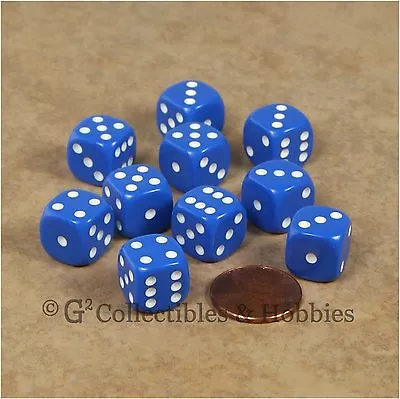 NEW 10 Blue 12mm ROUNDED EDGE RPG Game D6 Dice Set Six Sided MTG WARHAMMER   • $3.99