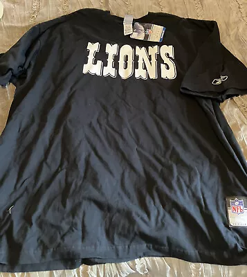 DETROIT LIONS Football REEBOK Vintage 2XL Shirt NFL Black NEW Free Shipping • $24.99