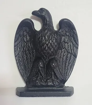 Vintage Cast Iron Bald Eagle Americana Bookend 6.5  Tall Very Cool! • $14.99