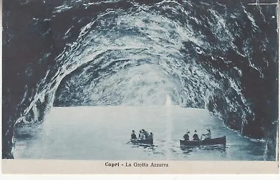 Capri Italy. Blue Cave. La Grotta Azzurra. Canoes Cavern. Vintage Postcard • $2.99