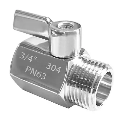 Stainless Steel Garden Hose Shut Off Valve 3/4 Inch GHT Thread With Washers • $24.09