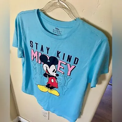 Disney Women’s Size XL Blue Black And Pink Mickey Mouse Stay Kind Tee T-shirt • $7