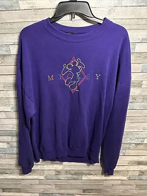 Women’s Vintage Disney Mickey Mouse Crewneck Sweater Purple Size XL • $22.99