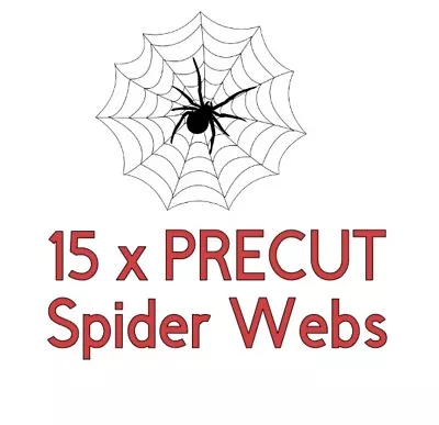 PRECUT Spider Webs X 15 Edible Wafer Paper Cupcake Toppers Halloween  • £2.99