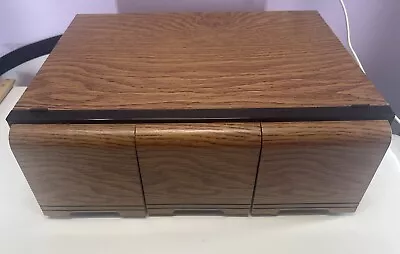 Vintage Faux Wood Grain 3 Drawer CD/Game HOLDER STORAGE CABINET CASE Holds 60 • $19.99