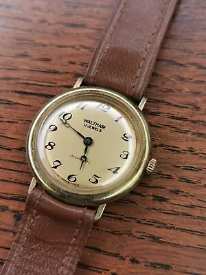 Vintage Waltham Peseux 7040 Mens Gold Plated Dress Watch Keeping Time • £69.99