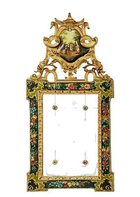 Antique Mirror Gilt Venetian Painted  Courtship Scene  19-20th C.!! • $2475