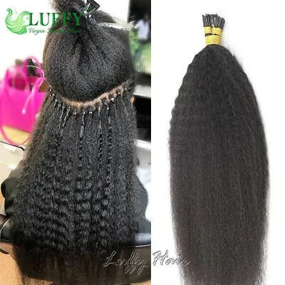 Kinky Straight  I Tip Human Hair Extensions For Black Women Itip Microlink Hair • $288.96