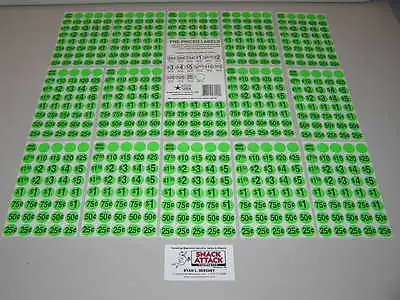 (600) SNACK & SODA VENDING MACHINE PRICE LABEL STICKERS (Green) / Free Ship!  • $15.99