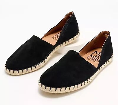 Miz Mooz Carmena Suede Espadrille Flat Shoes Black 38 New • $45